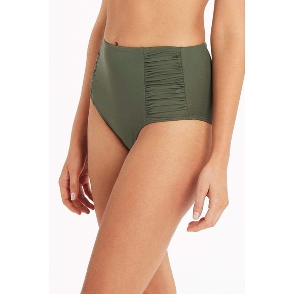 Sea Level Eco Essentials Gathered Side High Waist Pant Size 4 - Picture 1 of 12